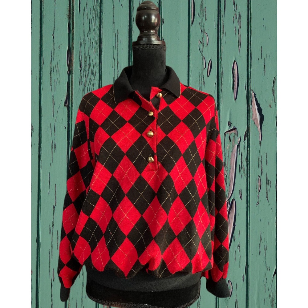 Vintage Alfred Dunner Knit Top Long Sleeve USA